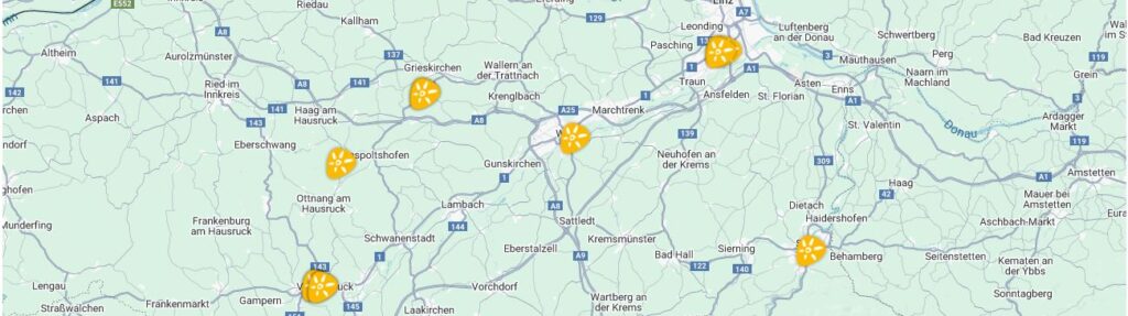 Übersicht der Standorte