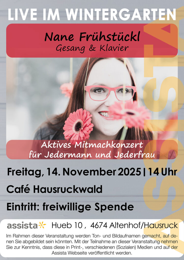 Plakat für Mitmachkonzert von Nane Frühstückl